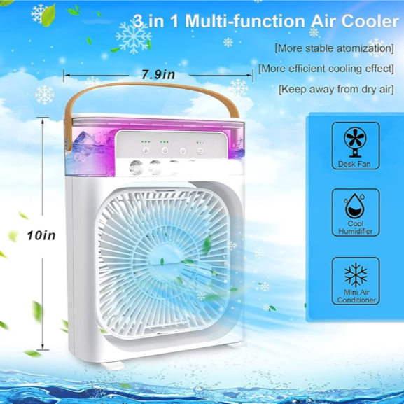 Mini Air Cooler Fan & Humidifier (USB Portable)